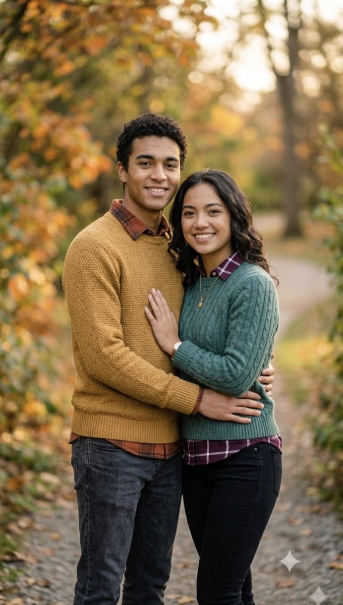 Autumn couple photoshoot in forest 1