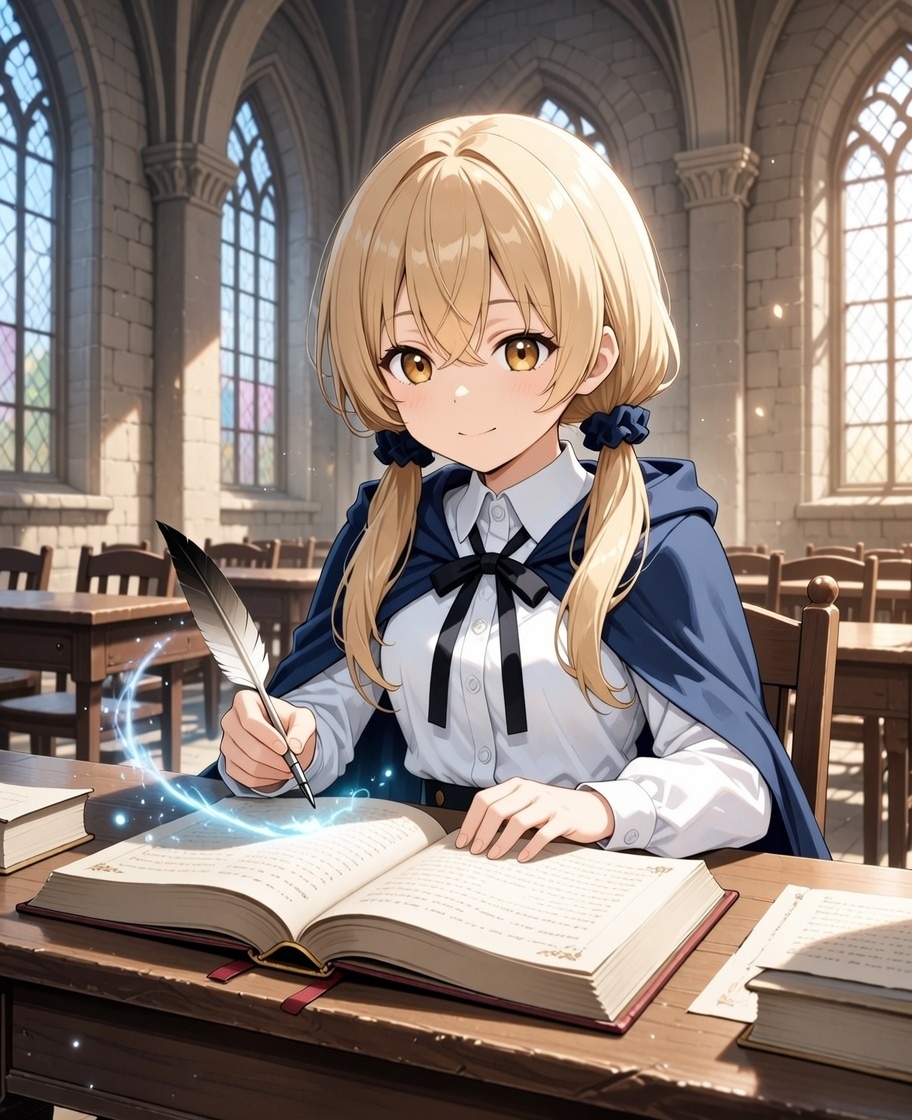 Modify Image: Girl Taking a Magic School Exam 3