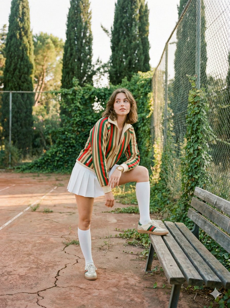 Vintage Tennis Editorial Shot Prompt 1