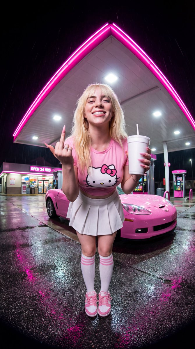 Sydney Sweeney Neon Gas Station Scene 2