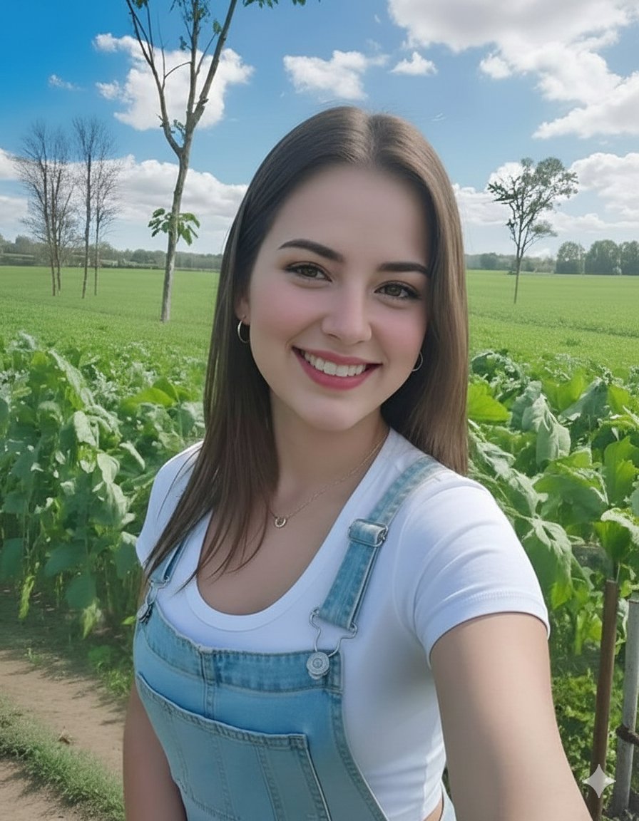 Photorealistic Selfie in Agricultural Field 1