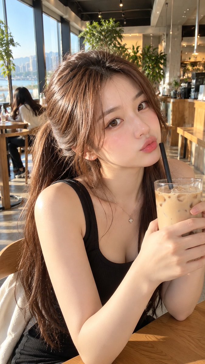Profile / Avatar - Korean Girl Selfie in Cafe