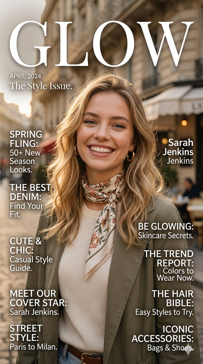 Glow Fashion Magazine Cover Prompt 1