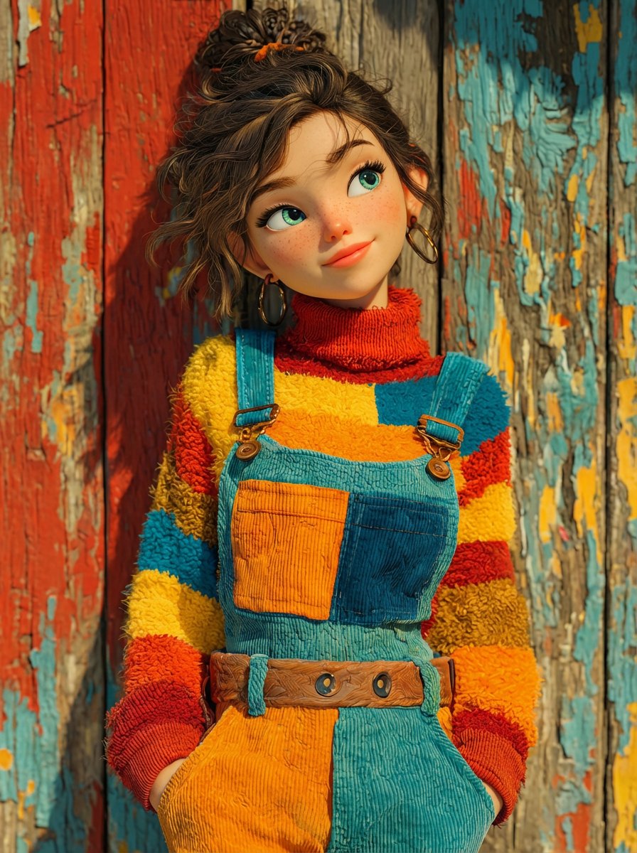 Dual Prompts: Painterly Portrait and Pixar-Style 3D Character 1