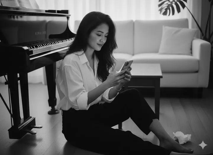 Cinematic Black and White Piano Scene 2
