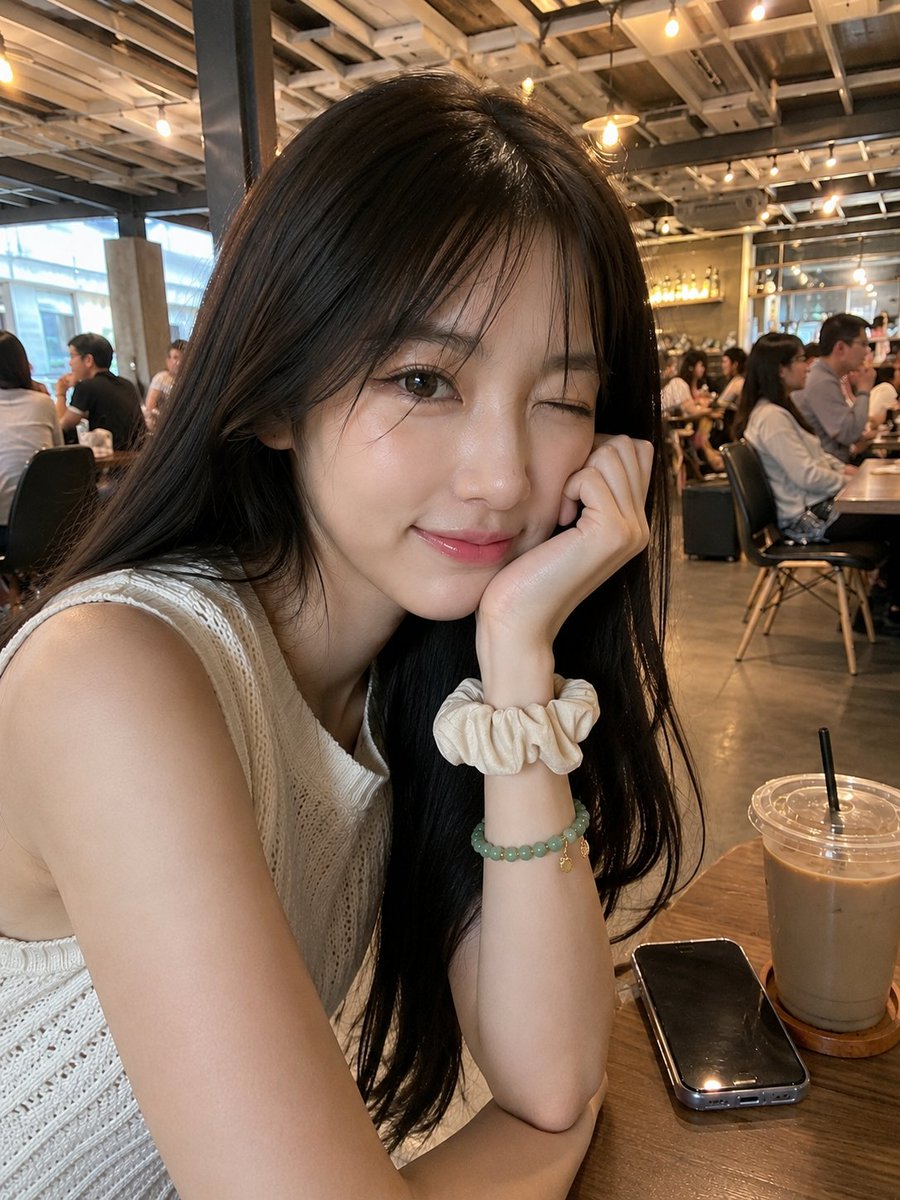 Candid Smartphone Café Portrait 1