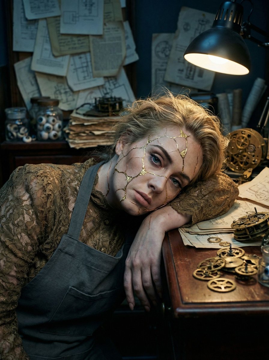 Surreal Kintsugi Portrait in an Automaton Workshop 2