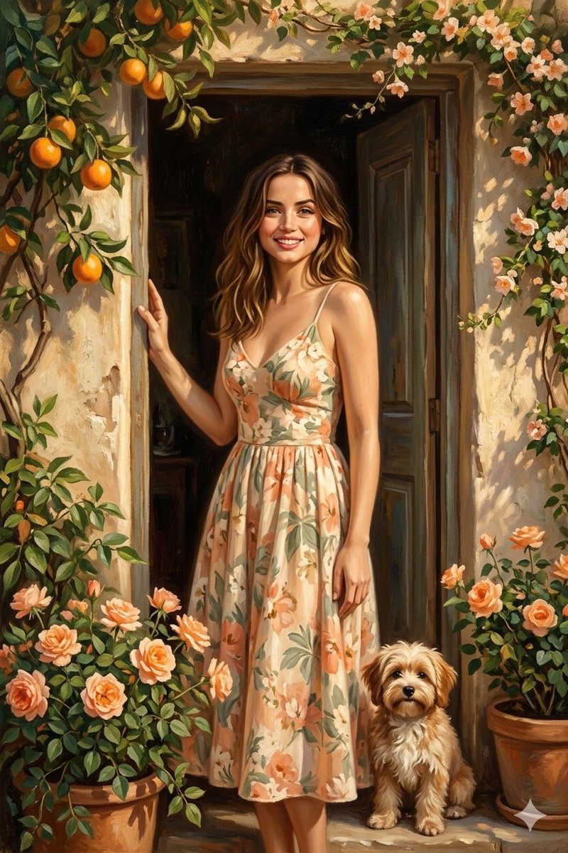 Mediterranean Doorway Painterly Portrait 1