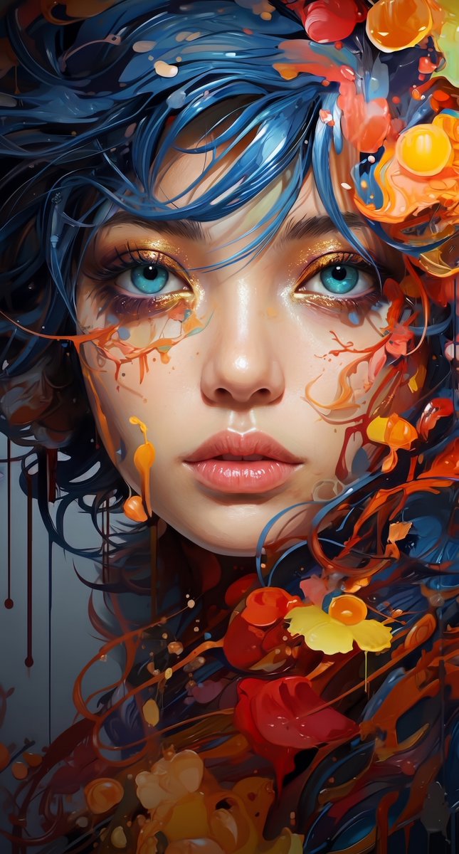 Cinematic Macro Fluid Art Portrait 1