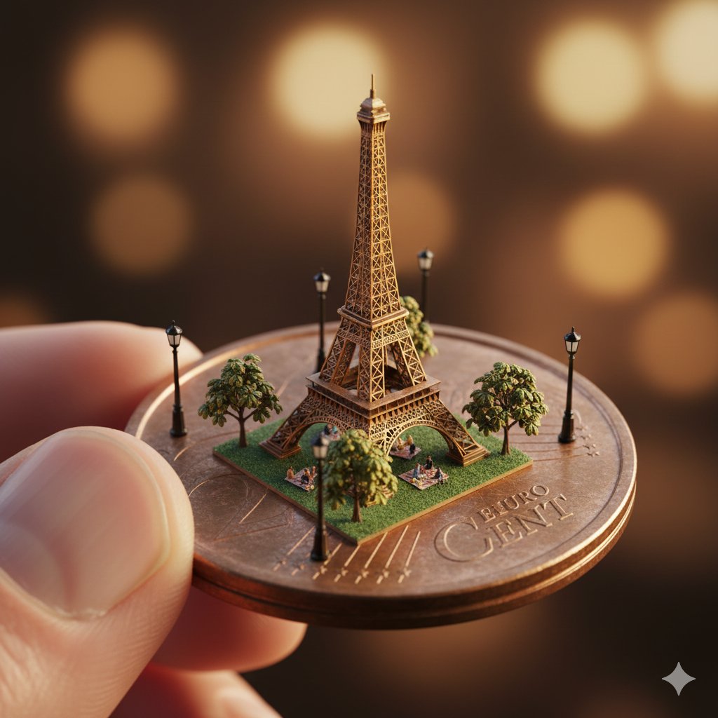Macro Realism: Miniature Taj Mahal on a Vintage Indian Coin 3