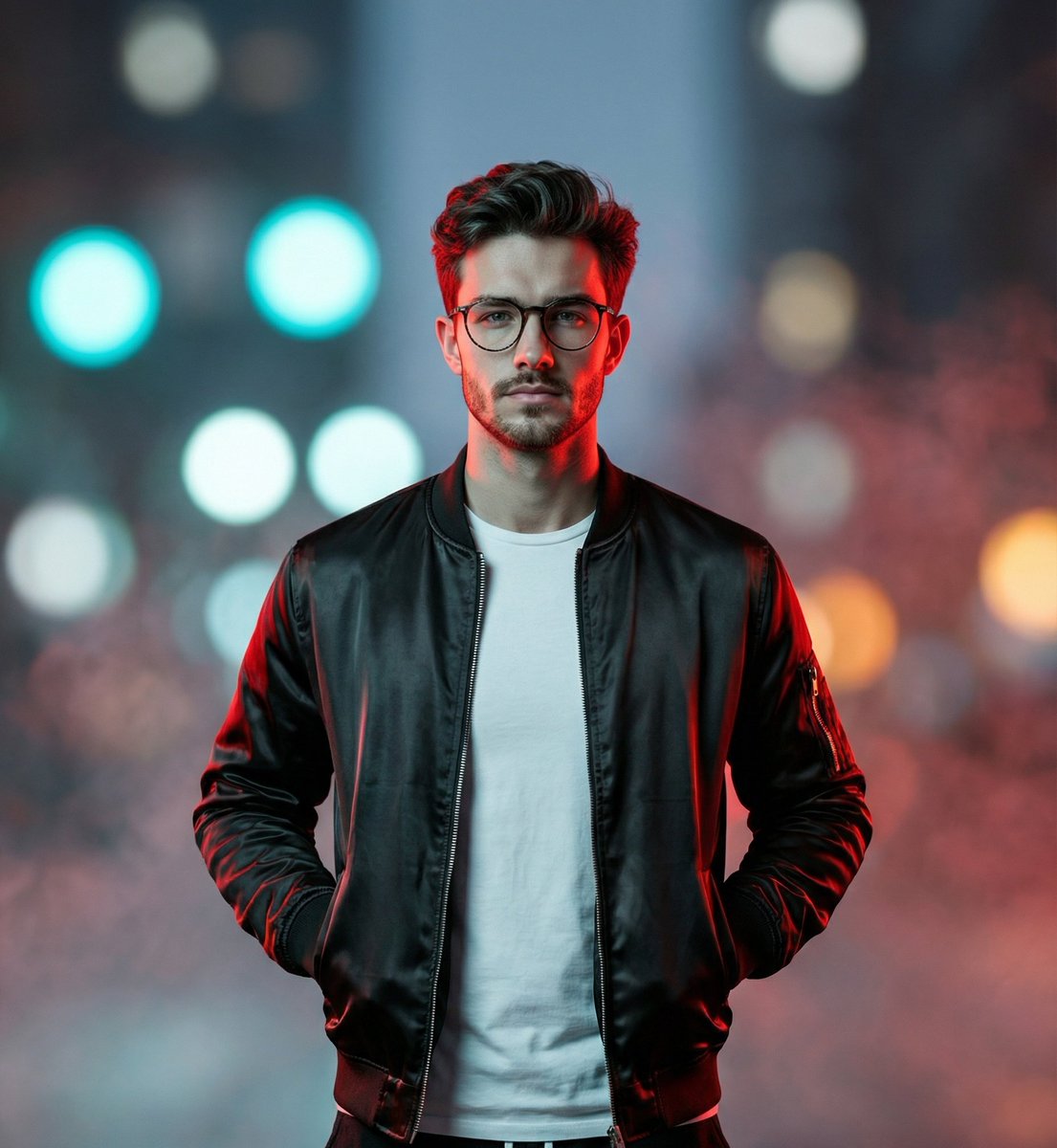 Cinematic Streetwear Portrait with Neon Lighting 1