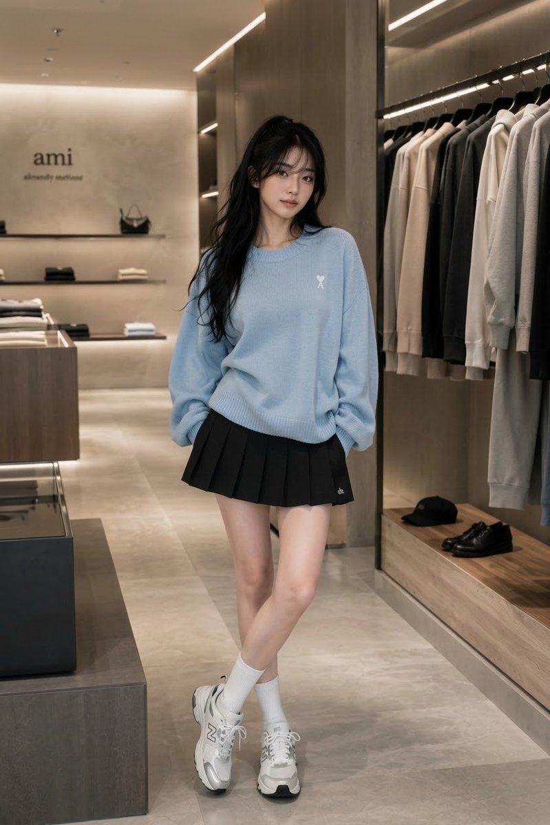 Product Marketing - Pastel Blue Knit Sweater Boutique Portrait