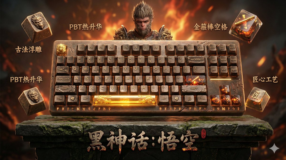Mechanical Keyboard Themed Art Poster Prompt 2
