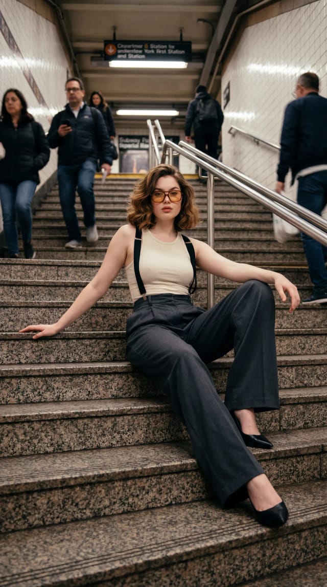 Subway Staircase Fashion Portrait 2