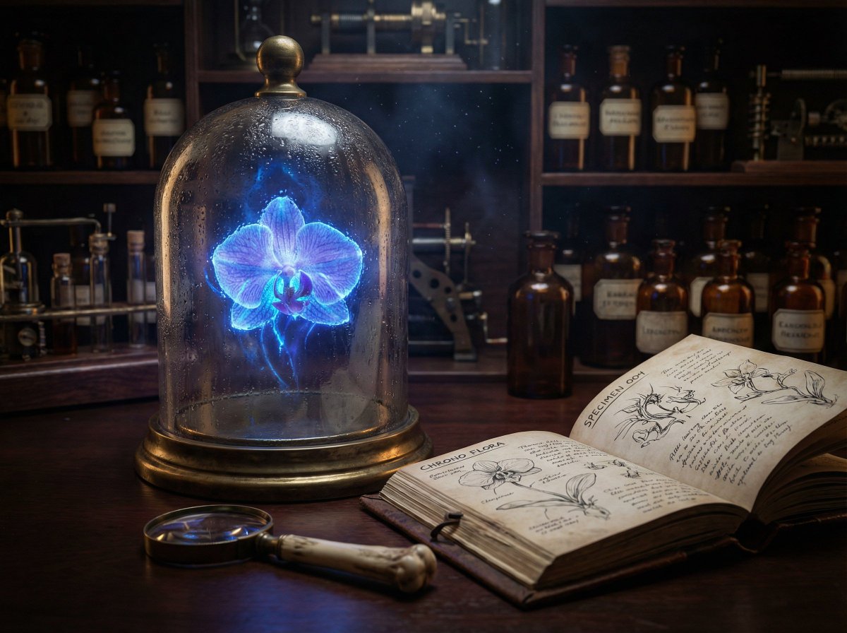 JSON Nano Banana Pro prompt for steampunk botanist workbench 1