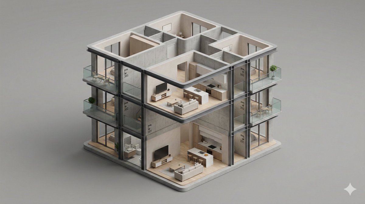 Minimalist 3D Isometric Architectural Diorama 2