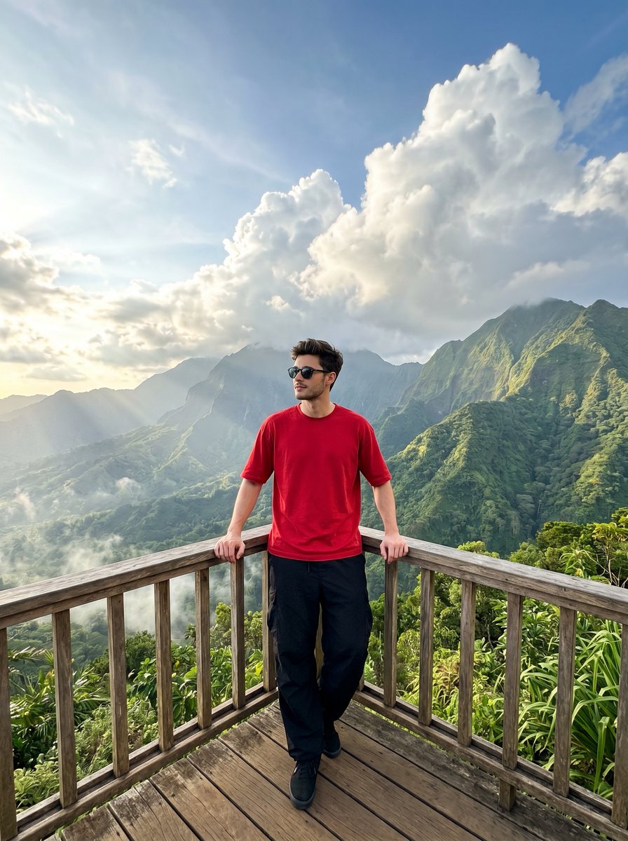 Travel Photo of Man on Mountain Overlook 1