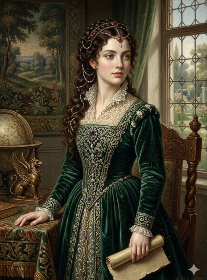 Renaissance Noblewoman Oil Portrait 1