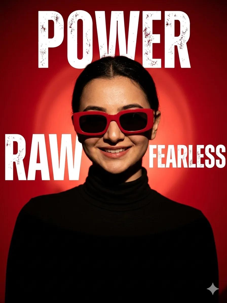 Ultra-Realistic Fashion Portrait with Bold Typography 2