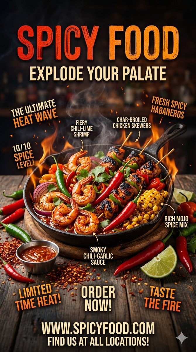 Spicy Food Restaurant Poster 1