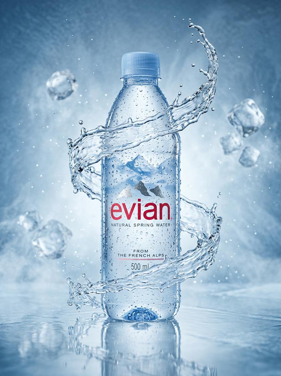 E-commerce Main Image - Luxury Water Bottle Product Photography