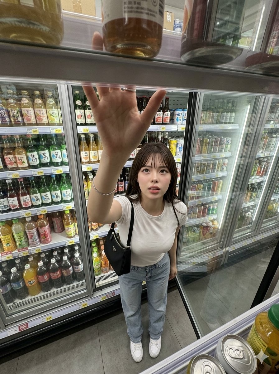 Candid Grocery Store Aisle Selfie 1