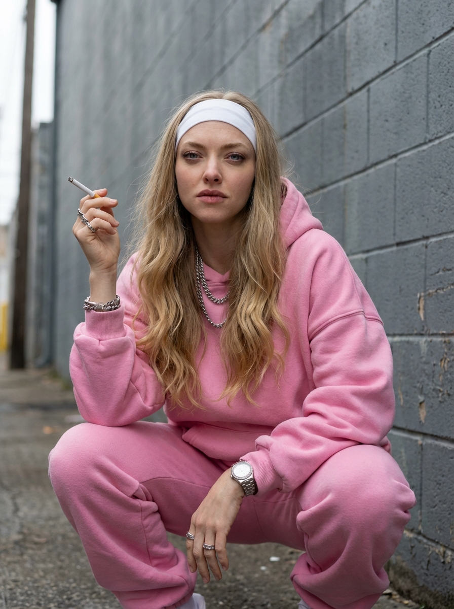 Urban Streetwear Editorial Portrait Prompt (Pink Tracksuit) 2