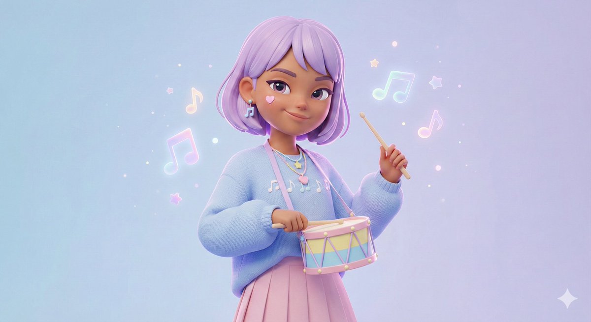 3D Polished Character Portrait (Pastel Anime Style) 3
