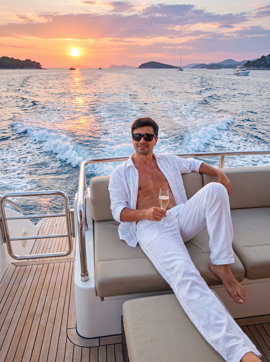 Ultra-Realistic Yacht Sunset Portrait 2