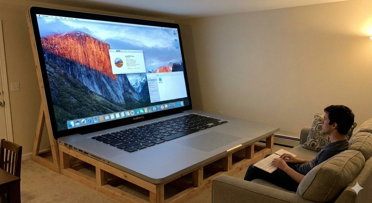 Generate a 100-inch MacBook image 1