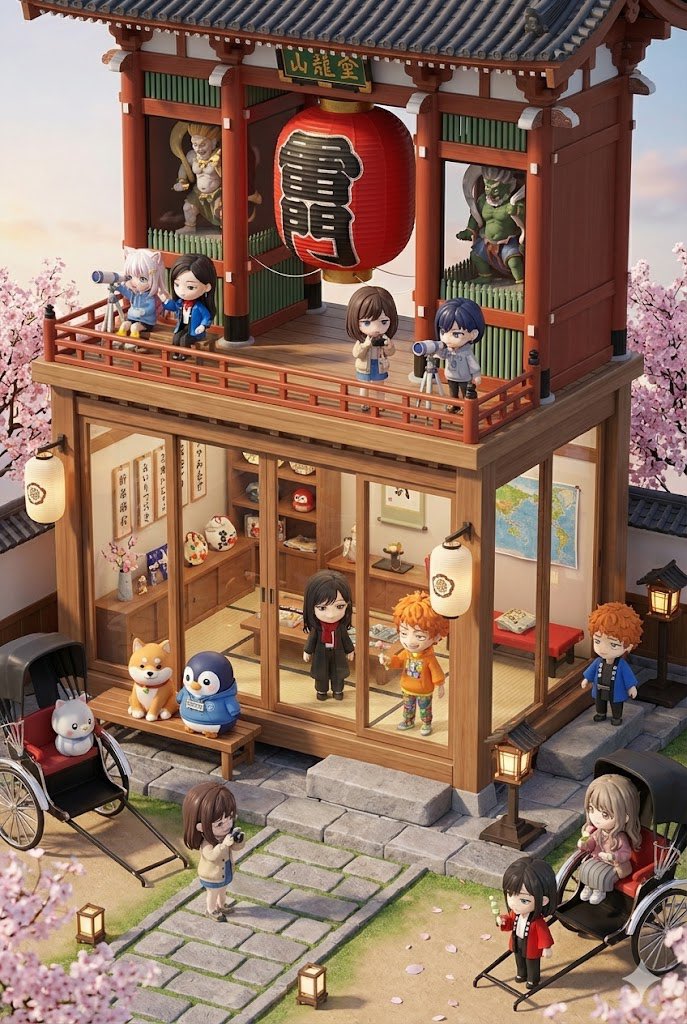 3D chibi miniature travel spot concept prompt 2