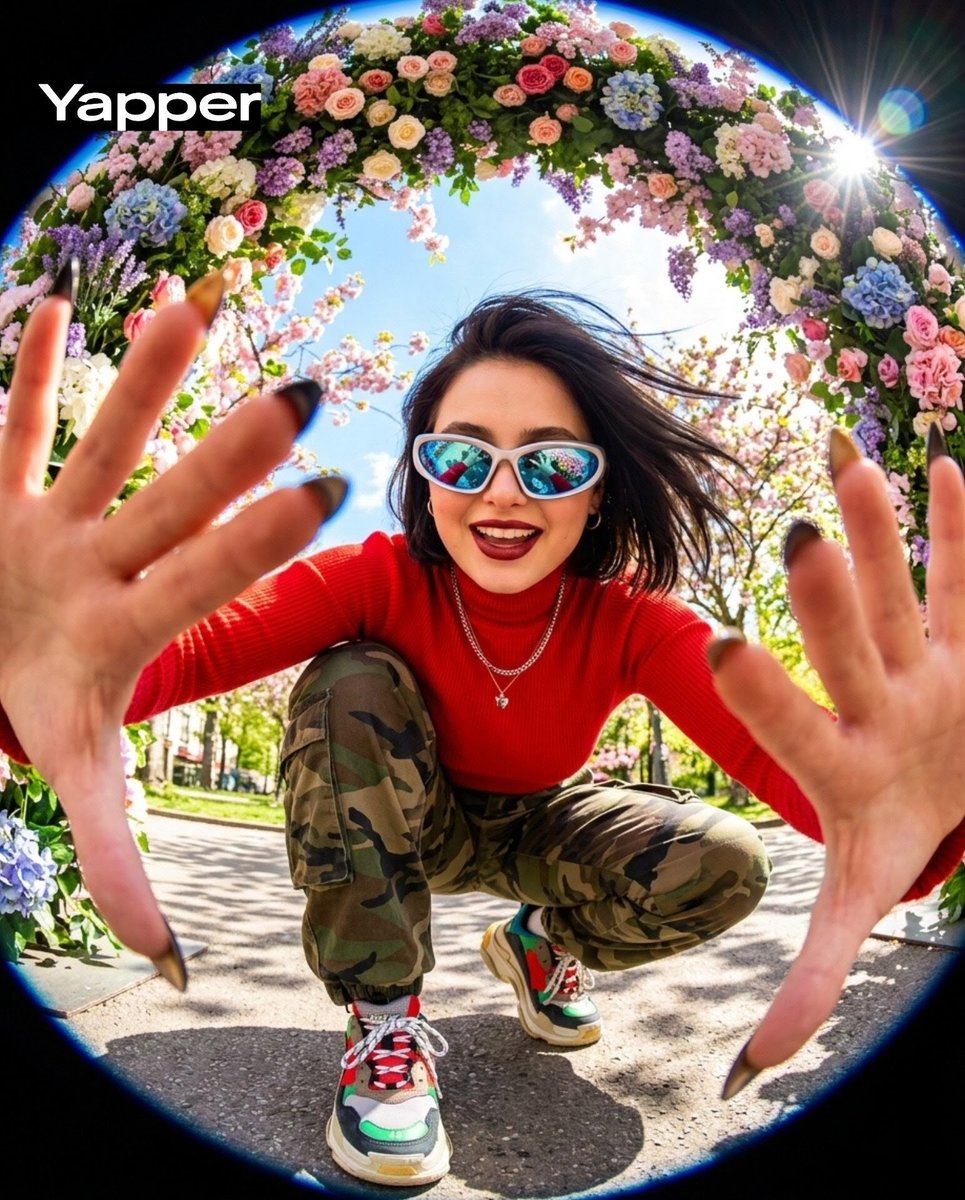 Funky style selfie portrait with fisheye distortion 1
