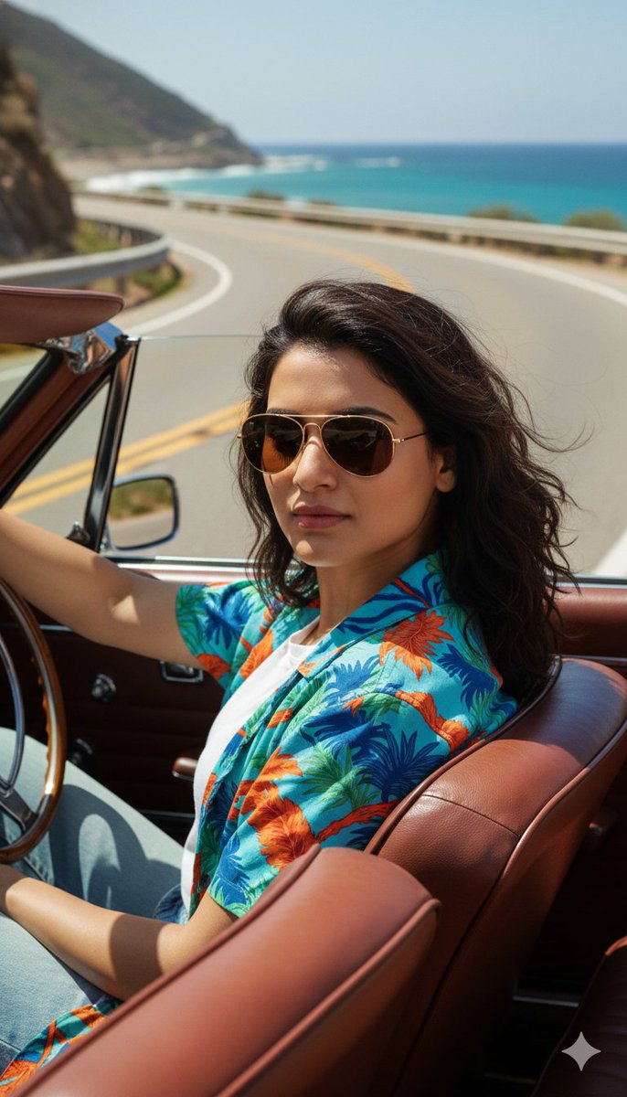 Cinematic Portrait of Man Driving Vintage Convertible 1