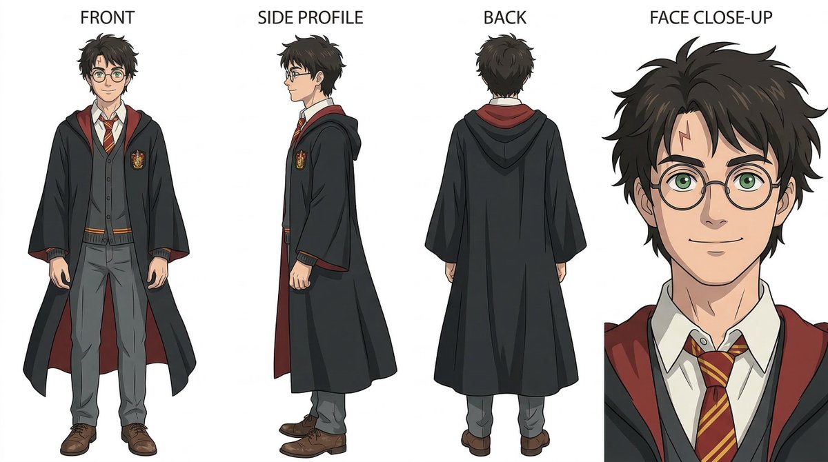 Ghibli-Inspired Character Turnaround 2