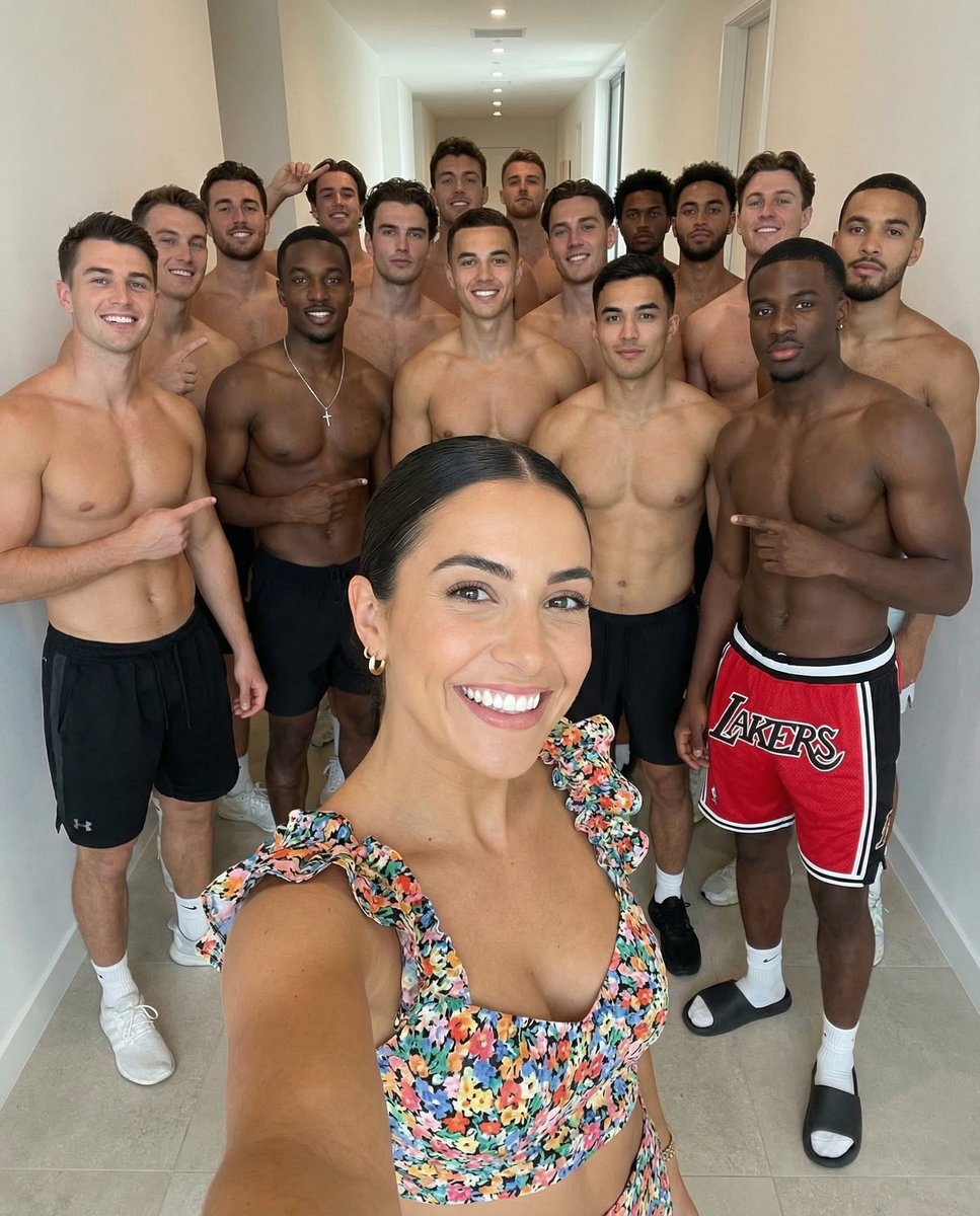 High-Angle Selfie with Group of Shirtless Men 1