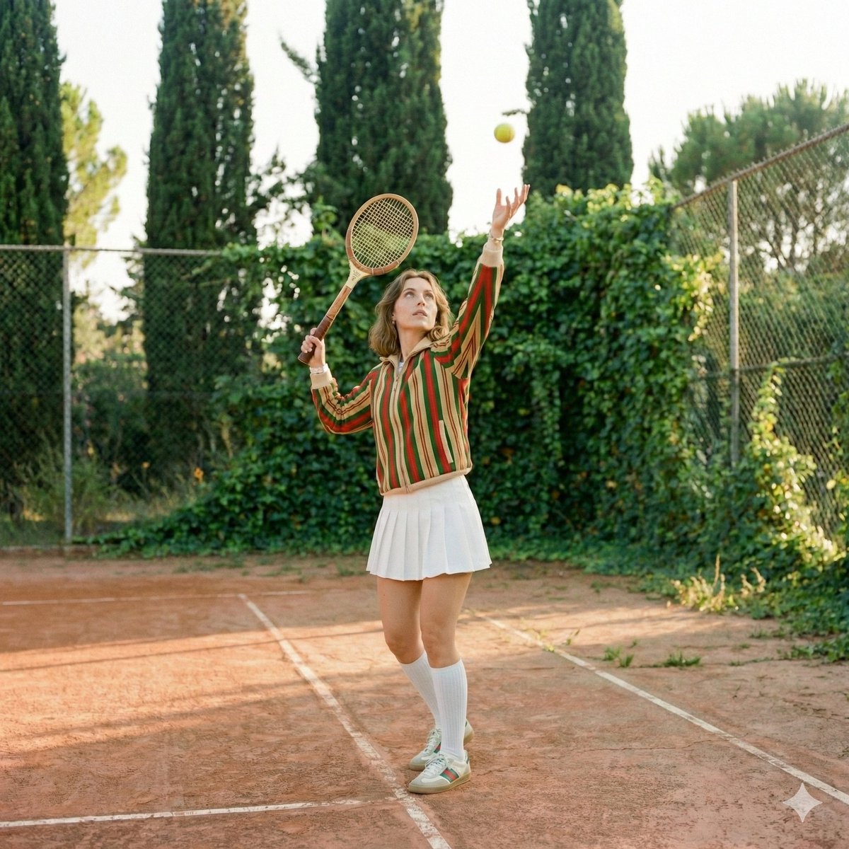 Vintage Tennis Editorial Shot Prompt 2