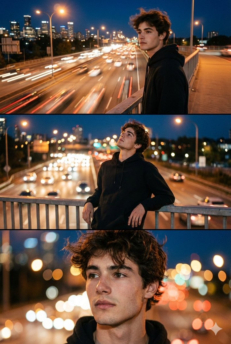 Cinematic Night City Triptych Portrait (Duplicate) 1