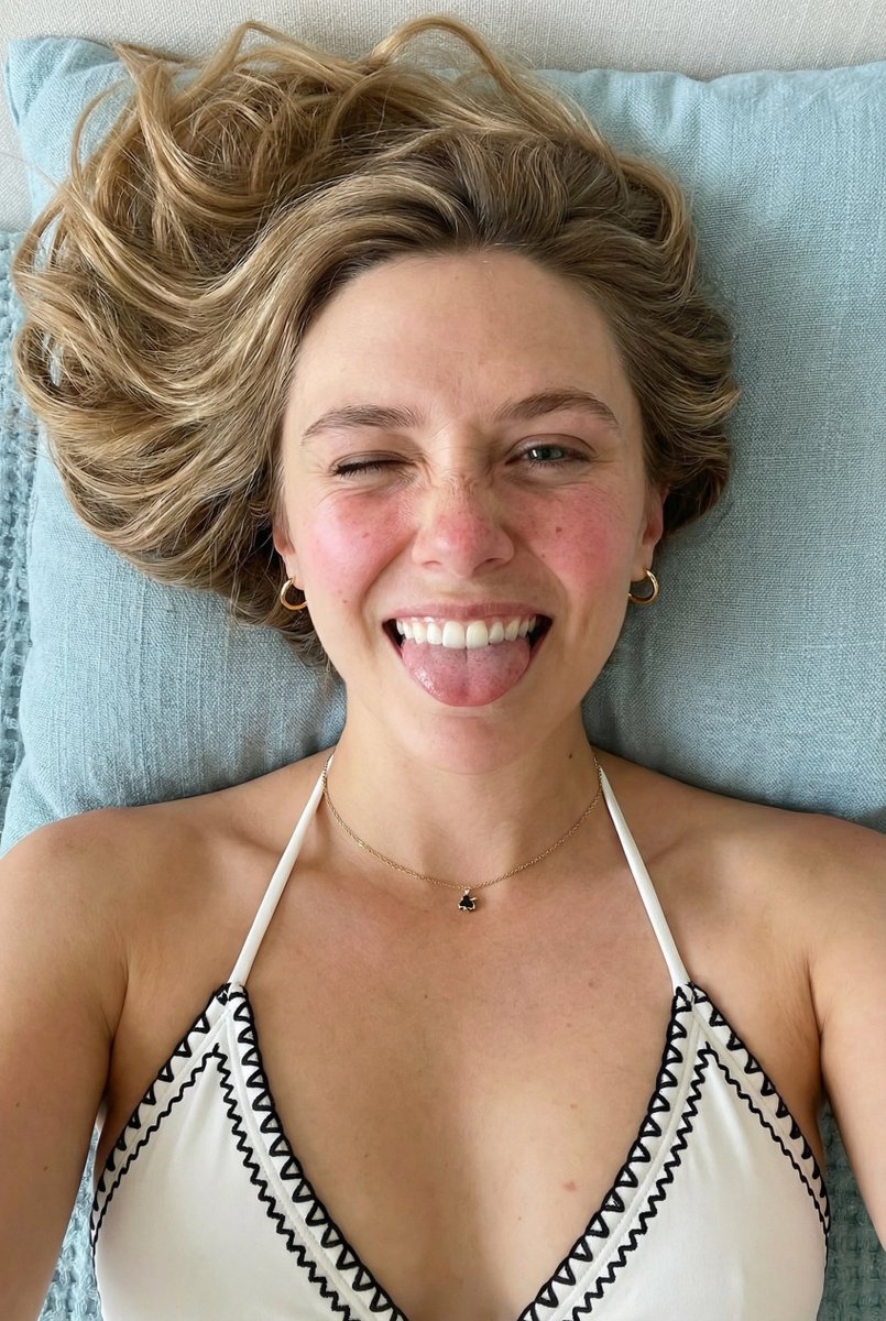 Overhead Playful Portrait (Blonde Hair Variant) 1