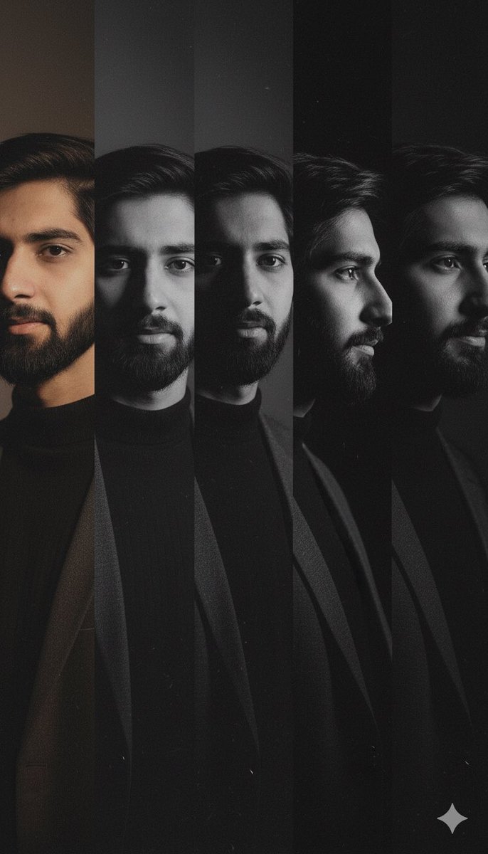 High-Contrast Noir Portrait Collage with Color Shifts 1