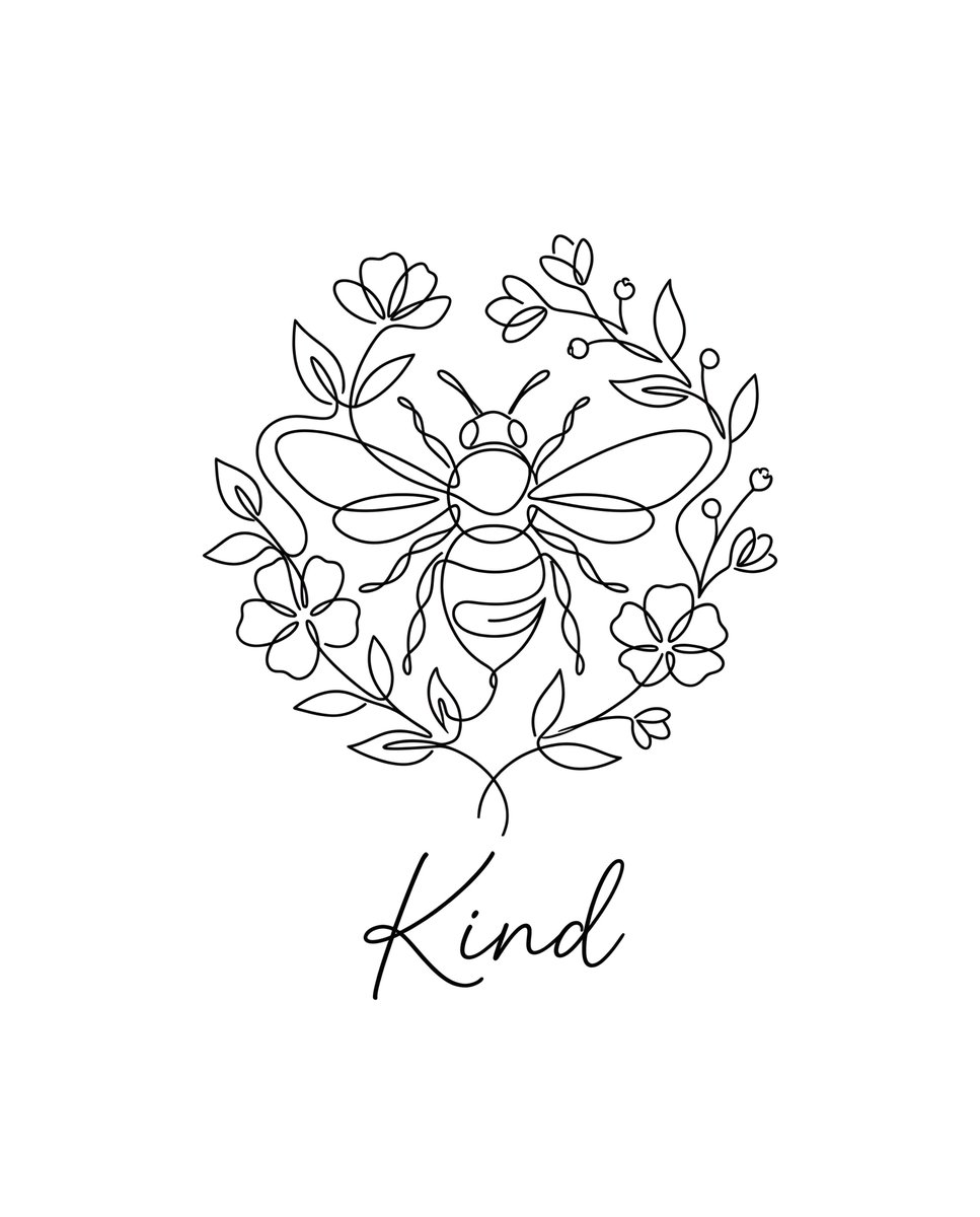 Minimalist Line Art Bee Illustration 1