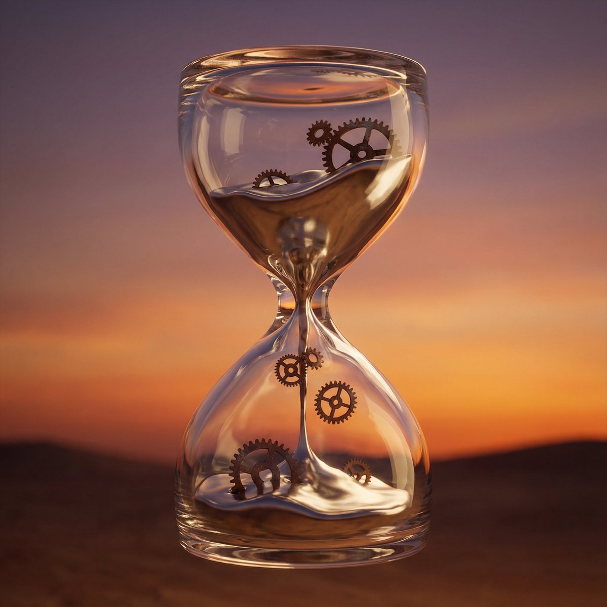 Hyper-Realistic 3D Simulation Prompt: Melting Hourglass 1