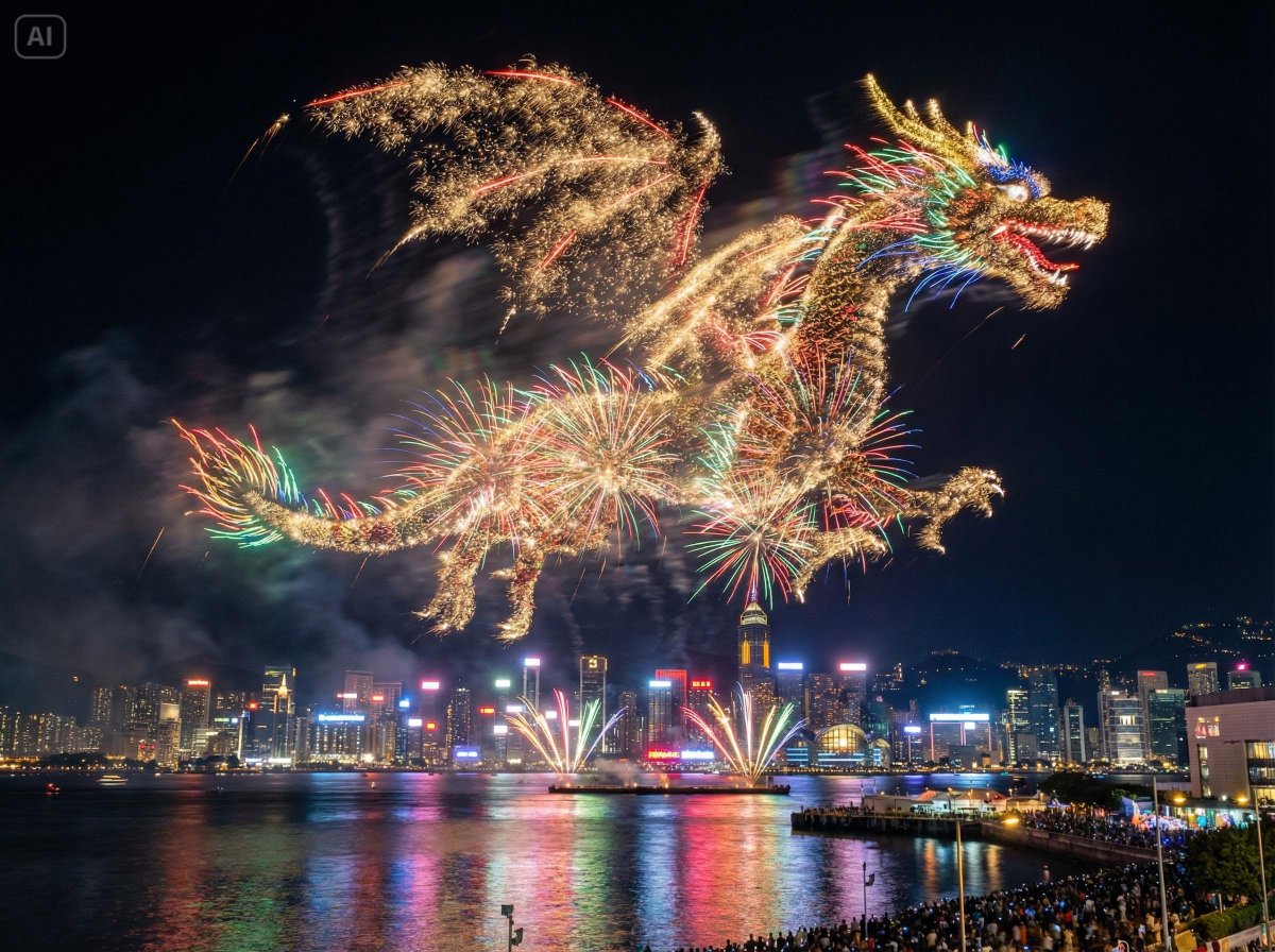 Photorealistic Fireworks Display Prompt for Dreamina AI 1