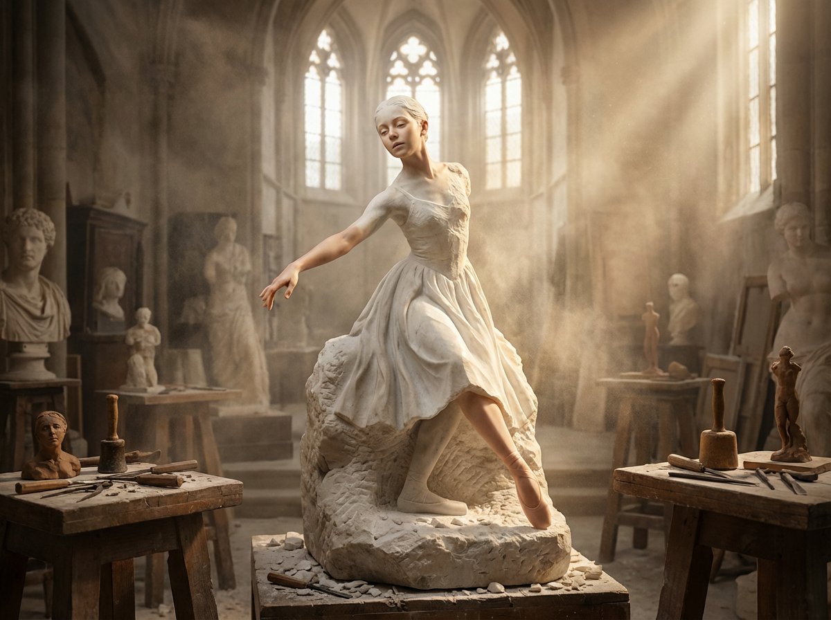 Sculptor's Awakening Cinematic Scene Prompt 3