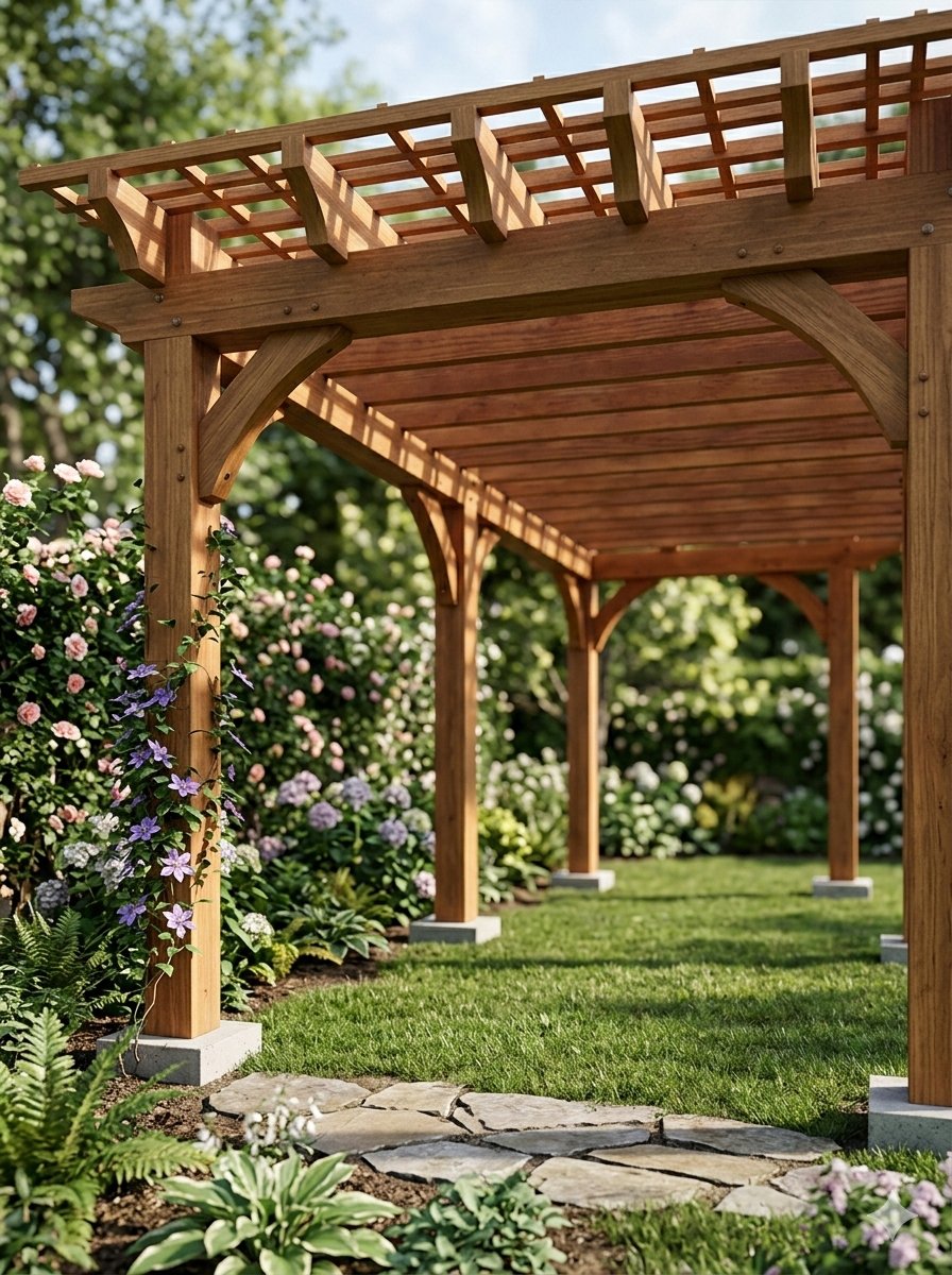 Pergola Blueprint to Photoreal Structure Prompt 1