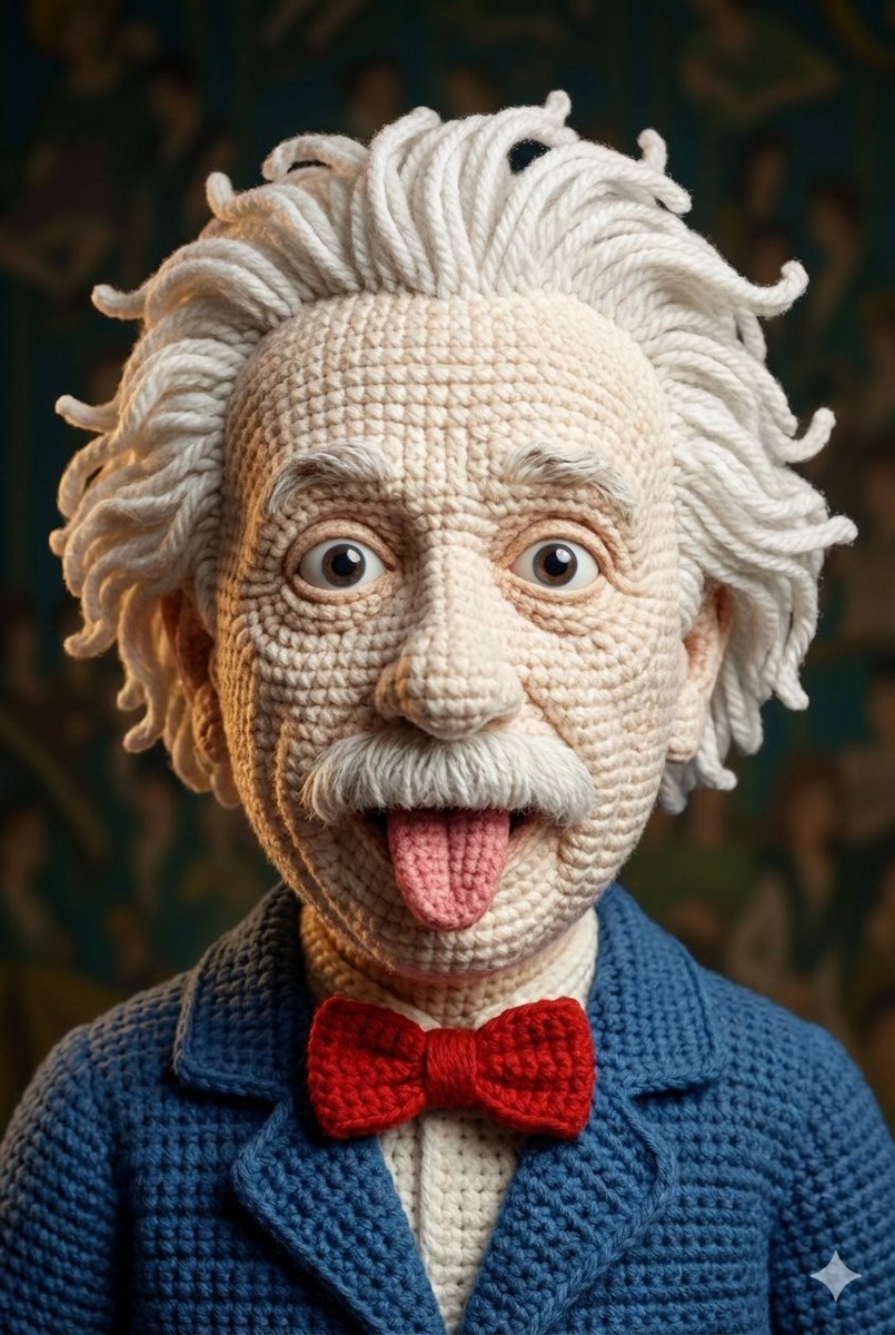 Hyper-Detailed Crocheted Portrait of a Legend 2