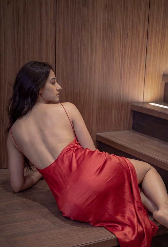 Cinematic Photoshoot Prompt for Woman in Red Satin Dress 4