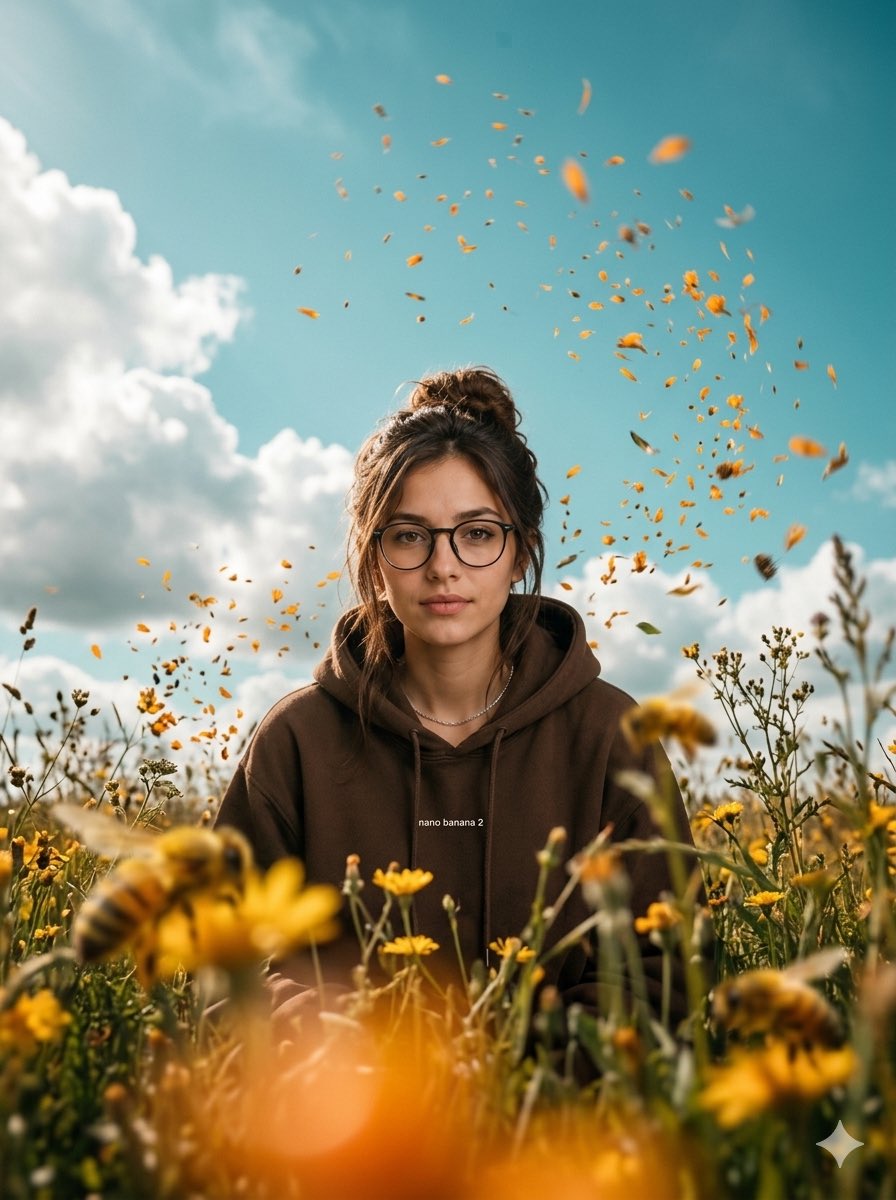 Cinematic Worm's-Eye View Field Portrait 1