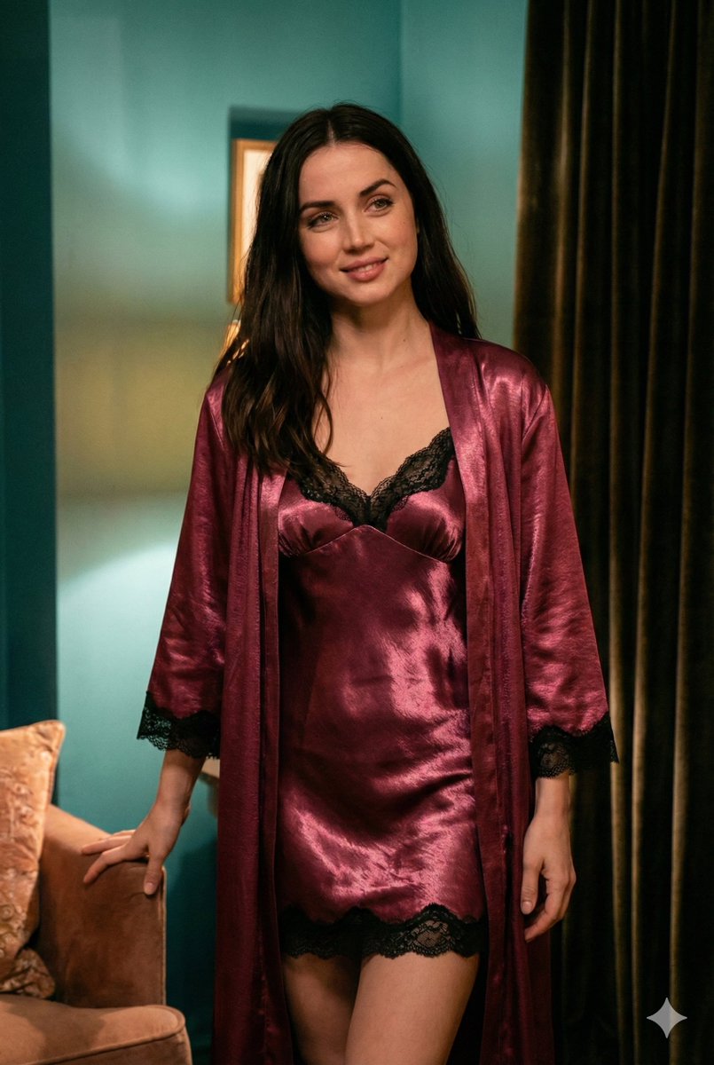 Romantic 8K Portrait in Silk Nightwear 6