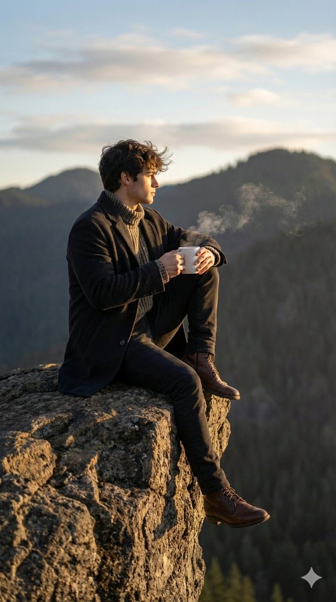 Cinematic Sunrise Portrait on a Cliff Edge 1