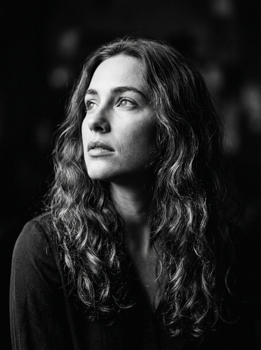 Black and White Chiaroscuro Portrait